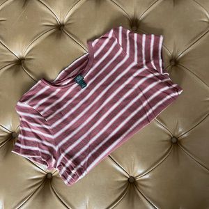 Wild Fable size small rust and white stripe crew neck T